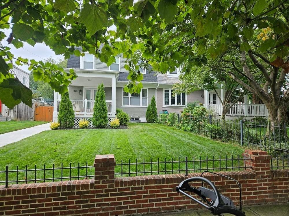 Complete front yard landscape renovation project in Rose Hill Kansas by Prestige Lawn Care